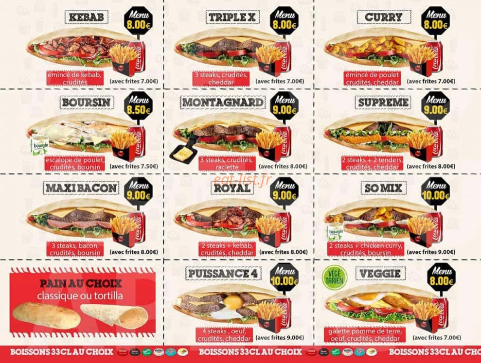 Best Food — carte page 1