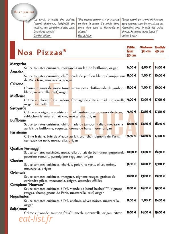 Le Local — carte page 2