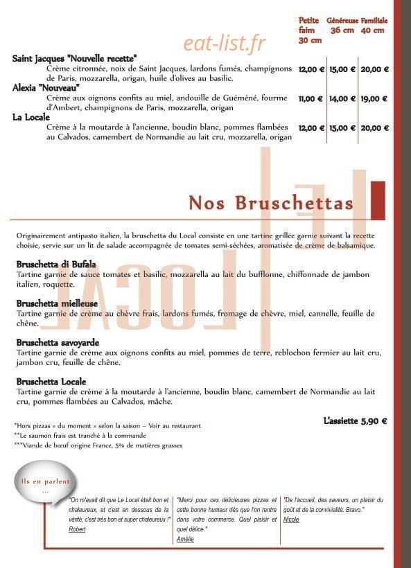 Le Local — carte page 3