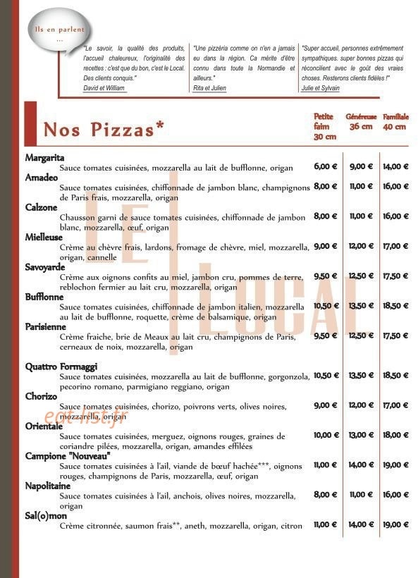 Le Local — carte page 1
