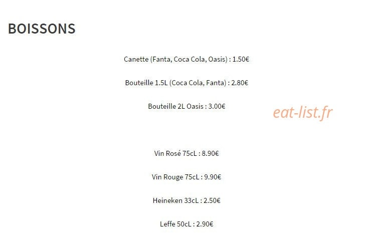 La Napolia pizzeria — carte page 3