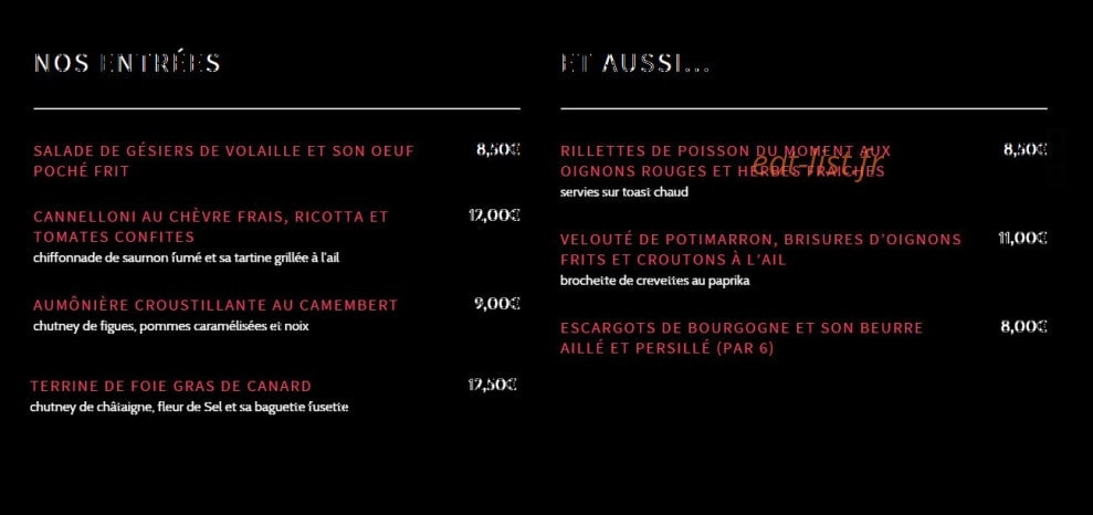 Plaisir gourmand 27 — carte page 1