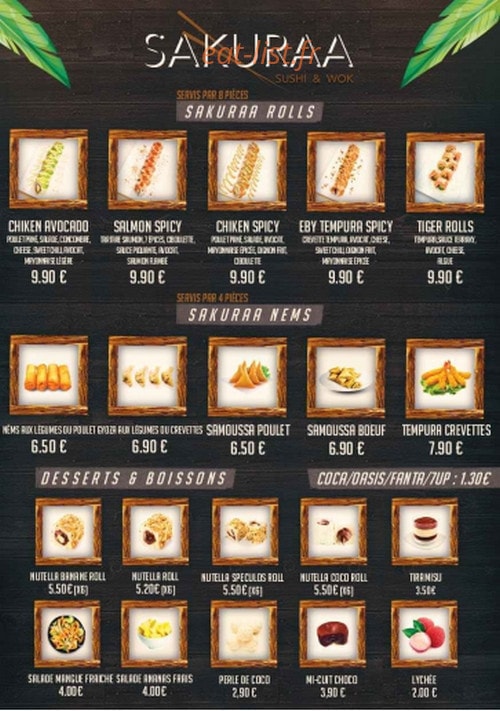 Sakuraa Sushi — carte page 6