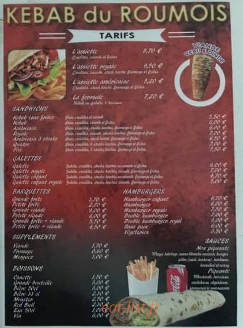 Kebab du roumois — carte page 2