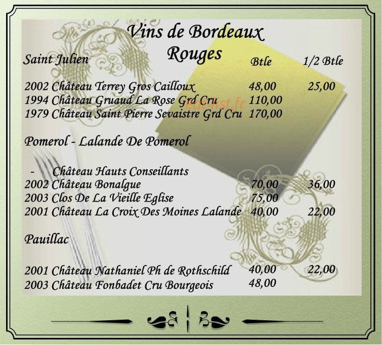 Auberge De L'Andelle — carte page 19