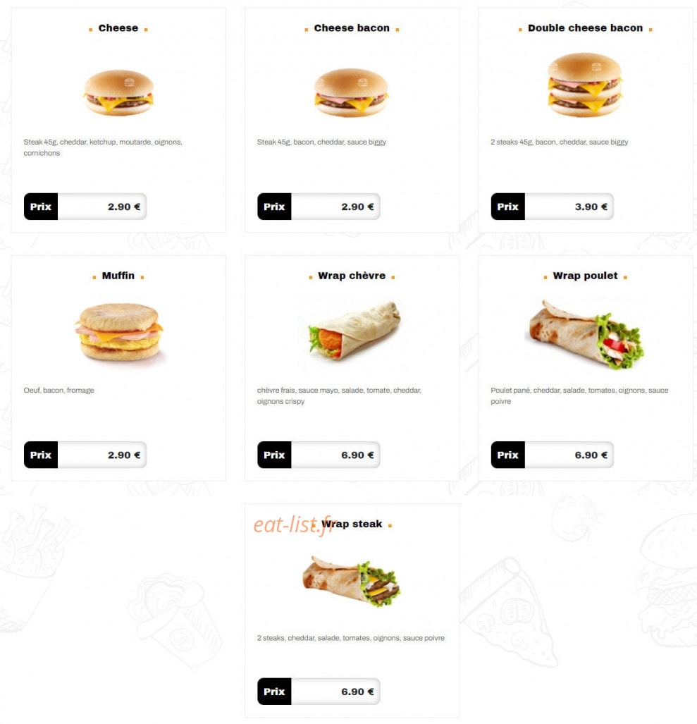 MyBurger27 — carte page 1
