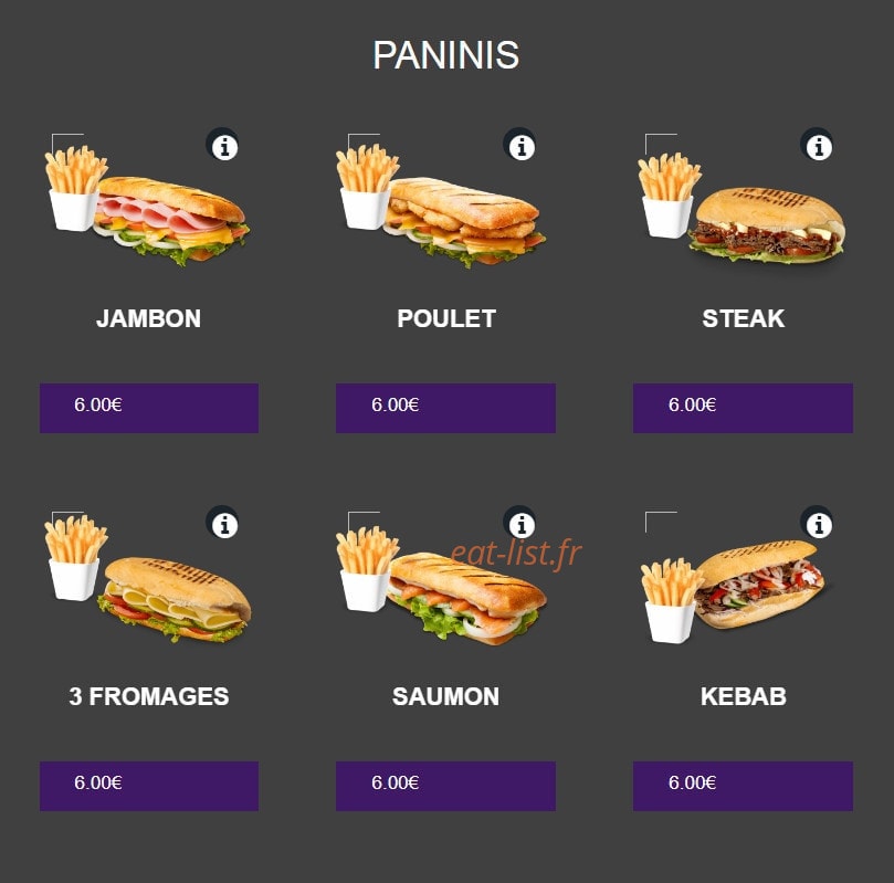 Crusty food — carte page 9