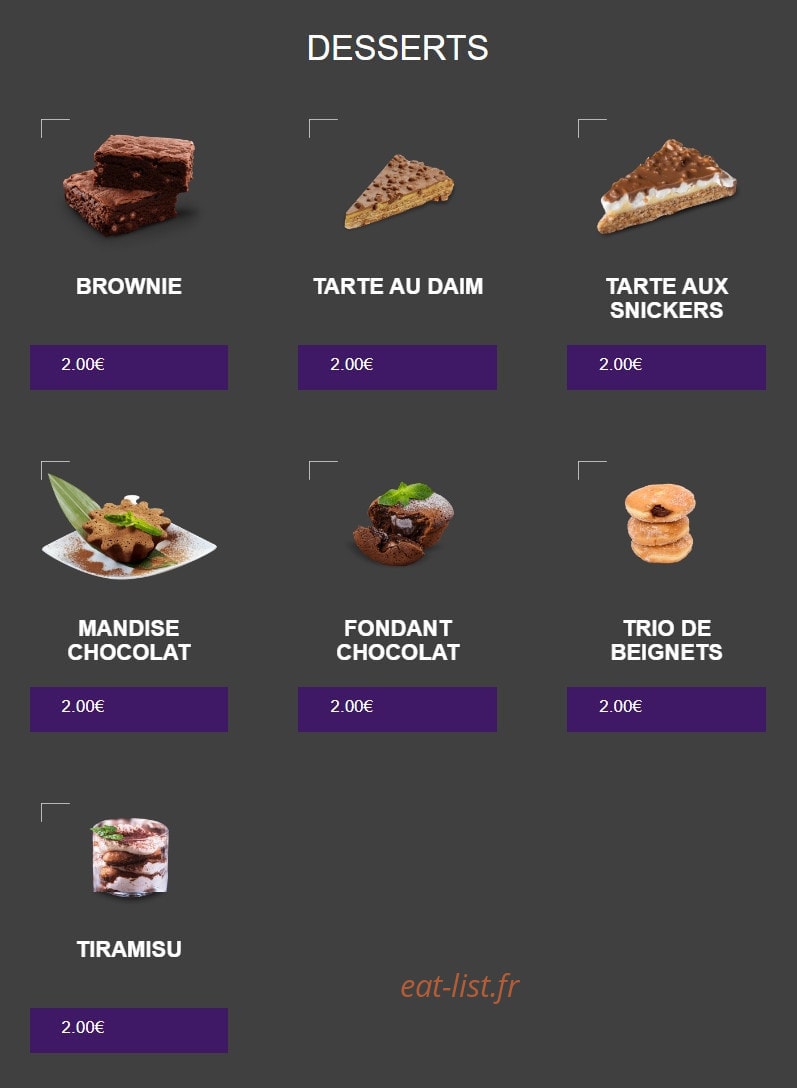 Crusty food — carte page 12