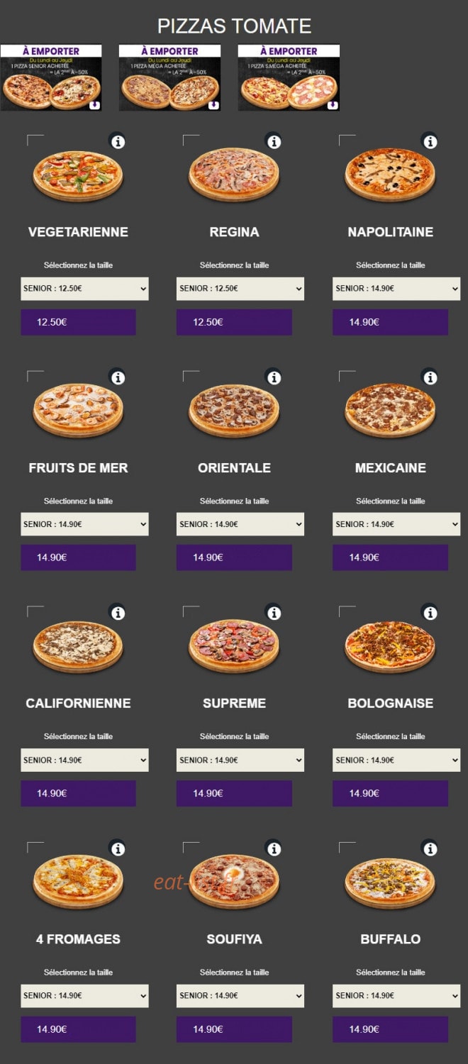 Crusty food — carte page 1