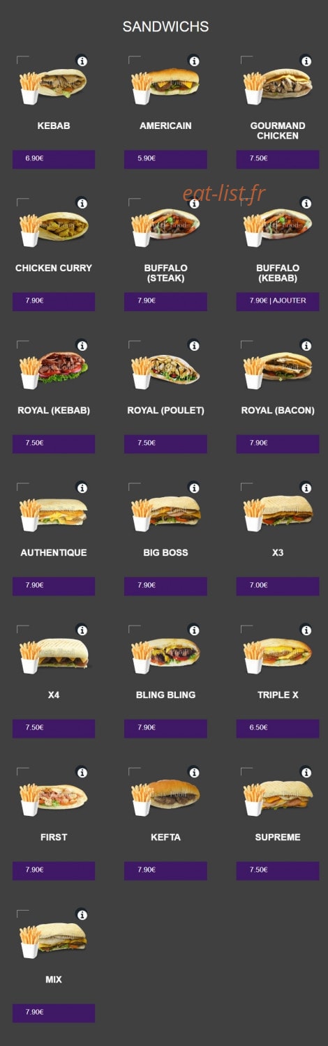 Crusty food — carte page 5