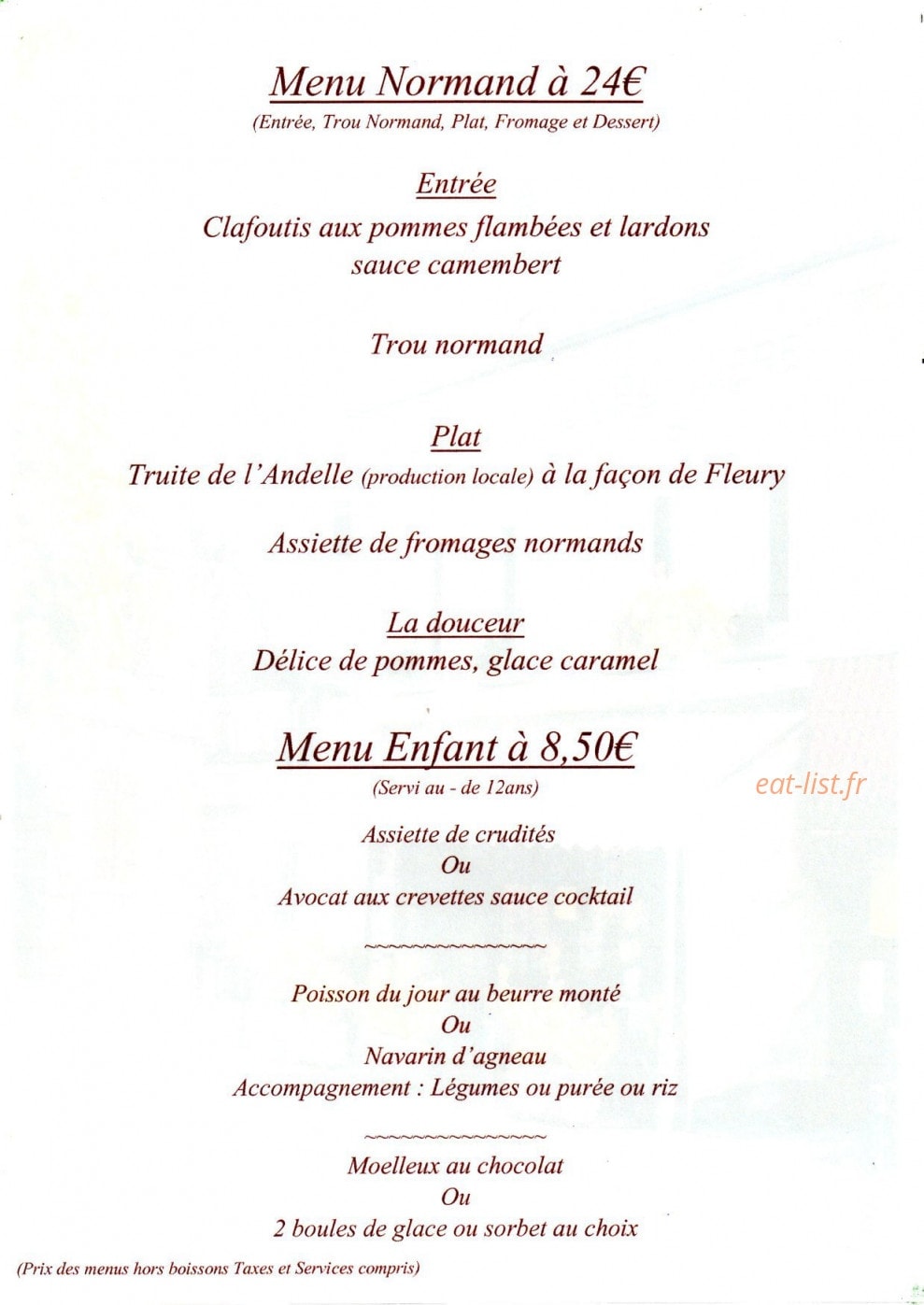 La Potinière — carte page 3