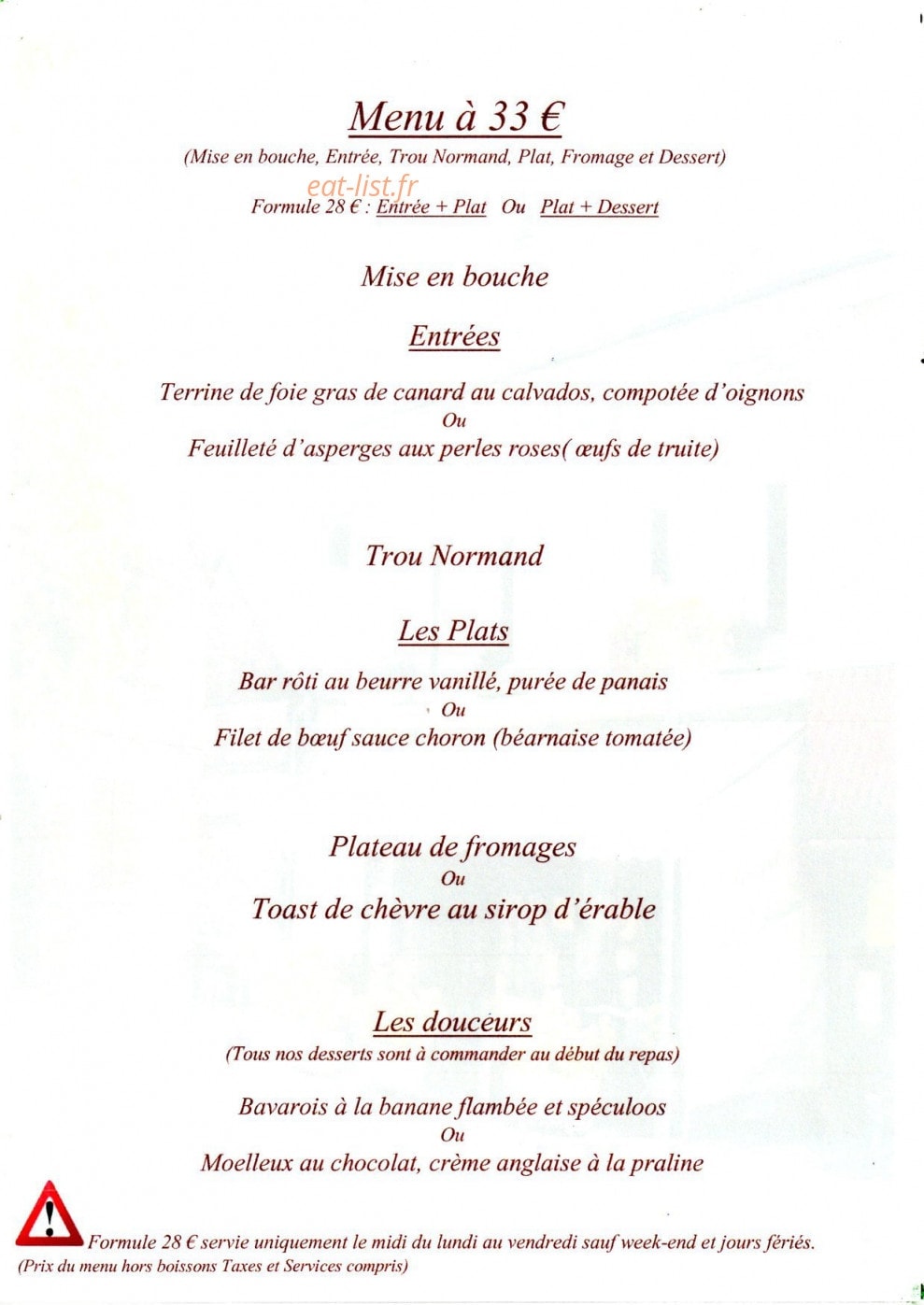 La Potinière — carte page 5