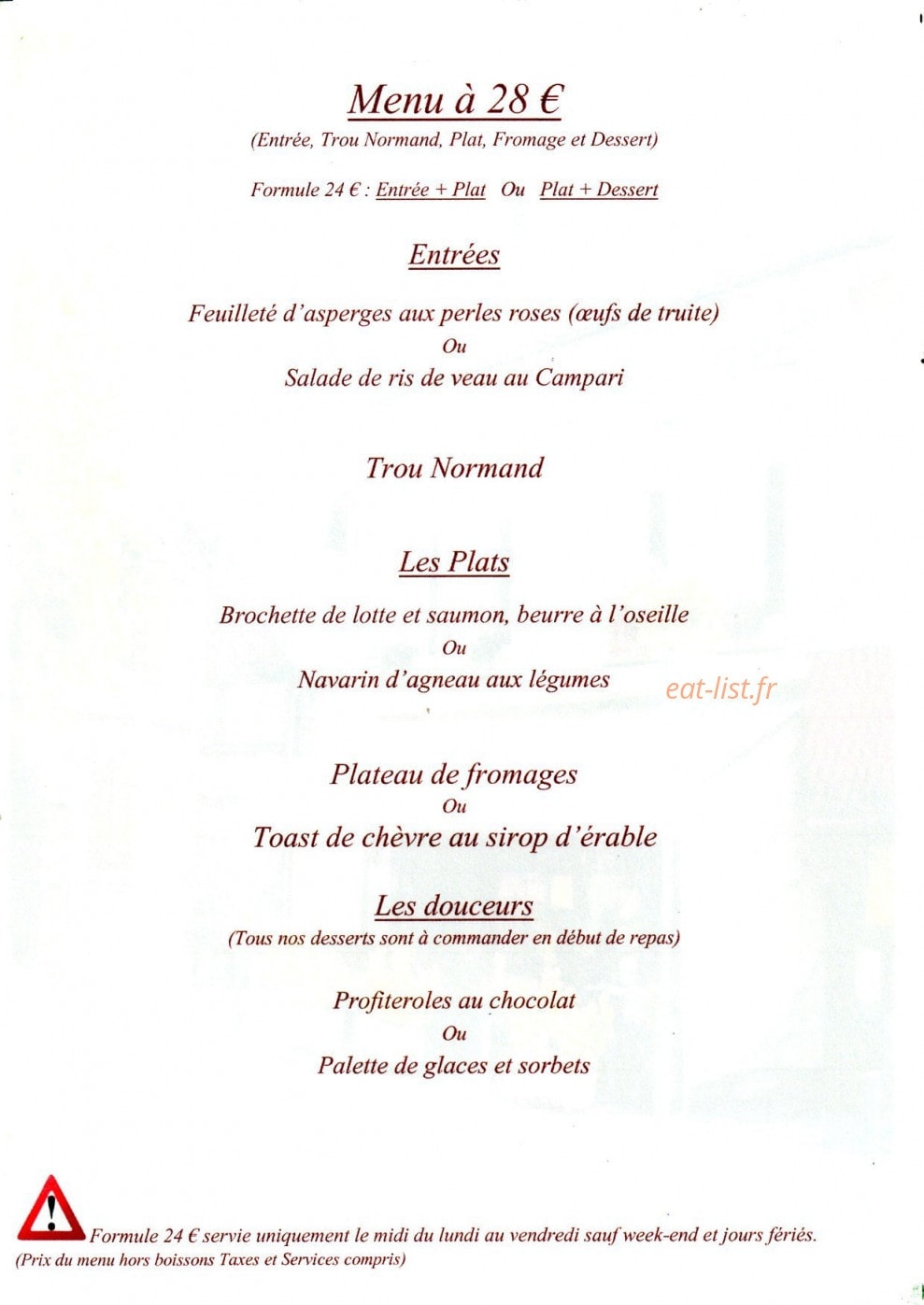 La Potinière — carte page 4