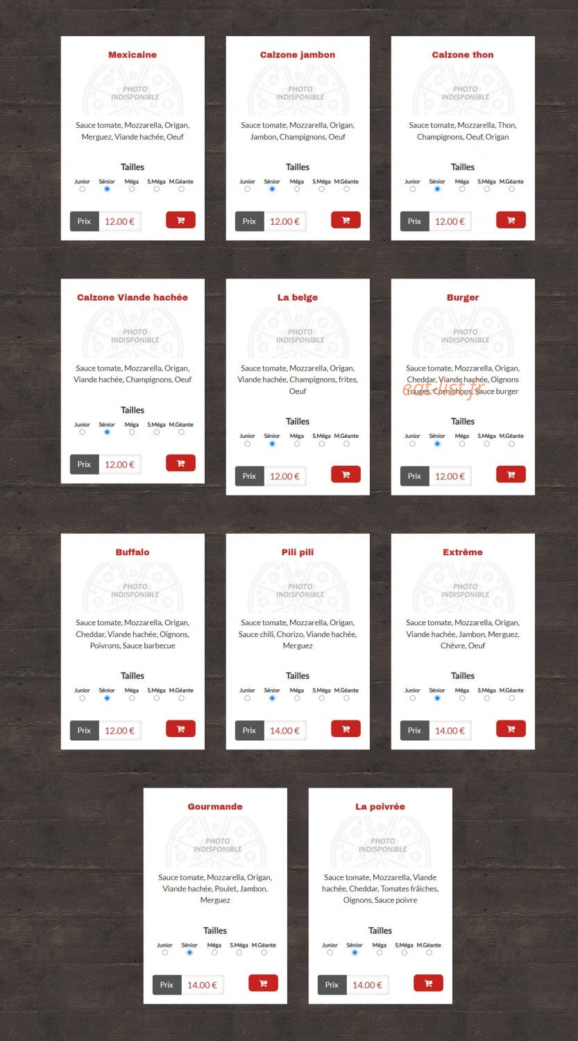 Planet pizza — carte page 4