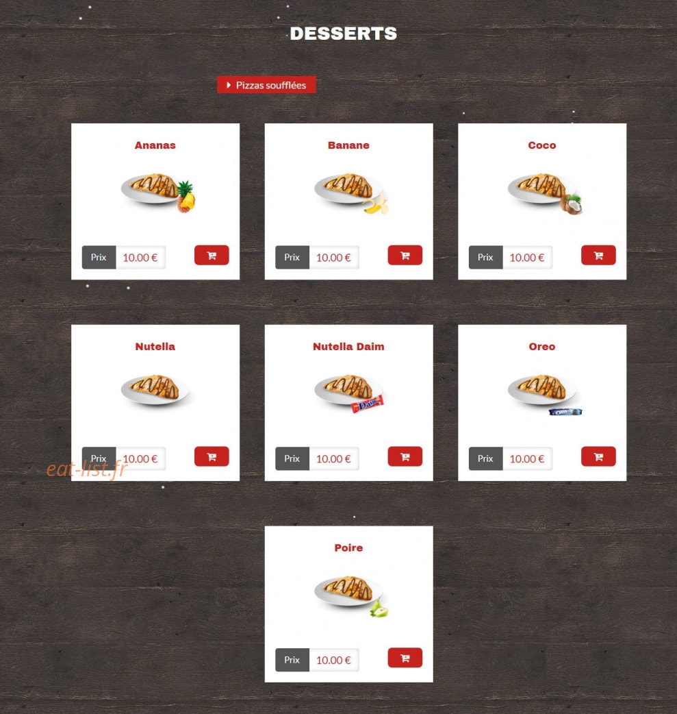 Planet pizza — carte page 13