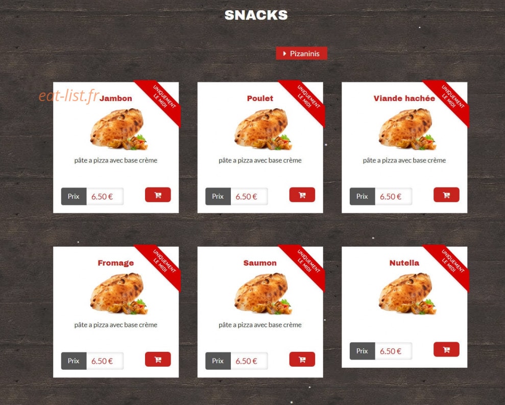 Planet pizza — carte page 10