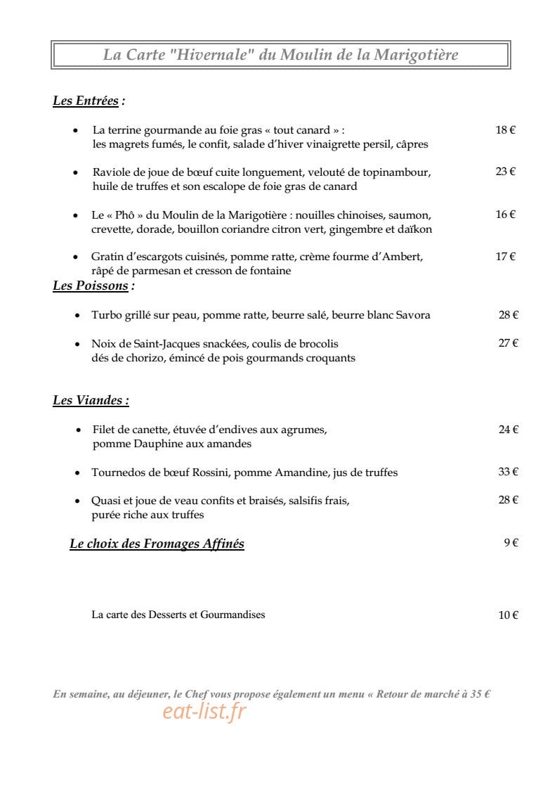 Le moulin de La Marigotière — carte page 1
