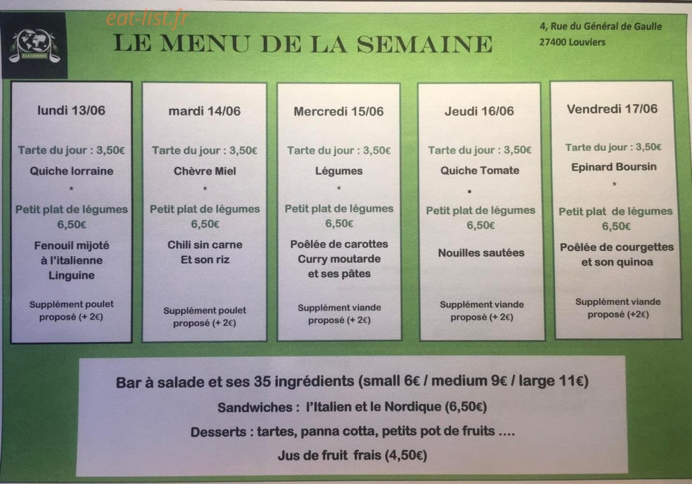 A La Louche ! — carte page 1