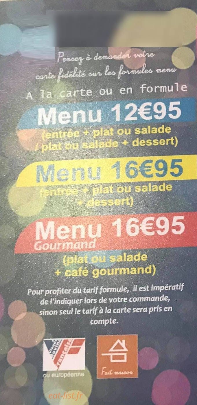 Brasserie du parvis — carte page 1