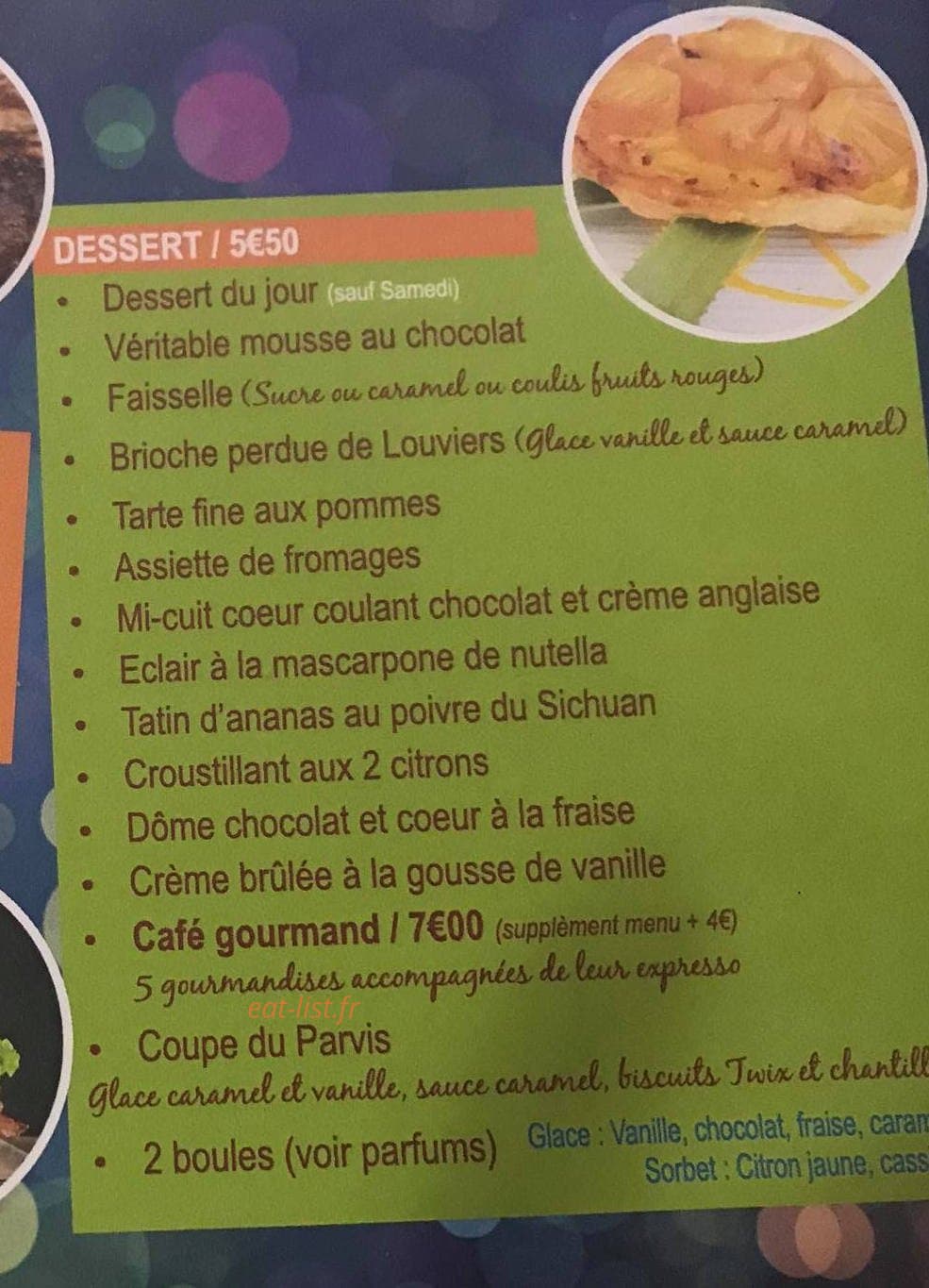 Brasserie du parvis — carte page 4