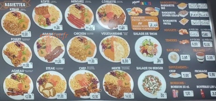 Chef Fathi — carte page 1