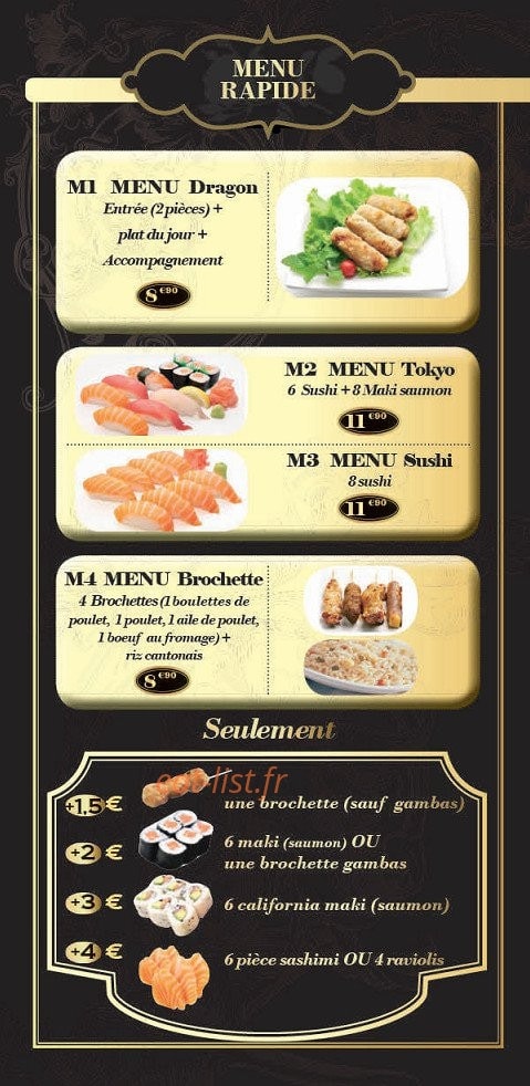 Dragon et Sushi — carte page 2