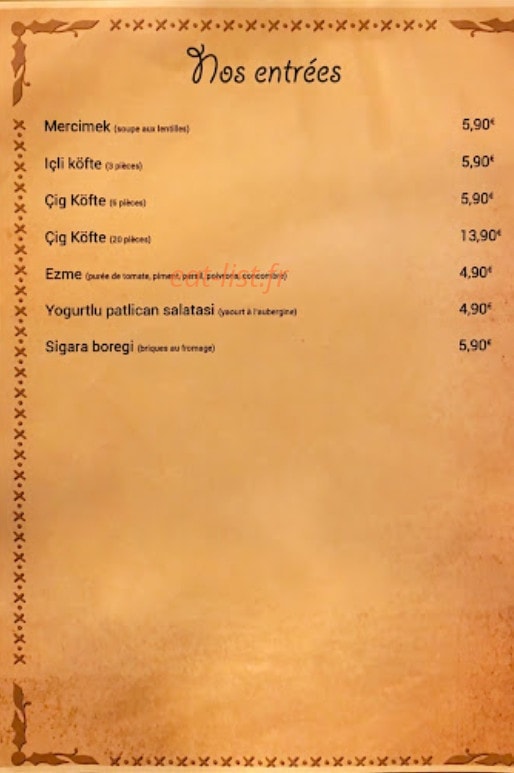 Grill house — carte page 1