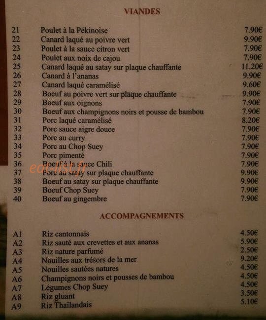 Le Restaurant Le Mékong — carte page 5