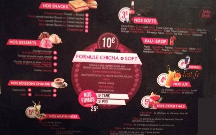 Le Ruby Lounge — carte page 1