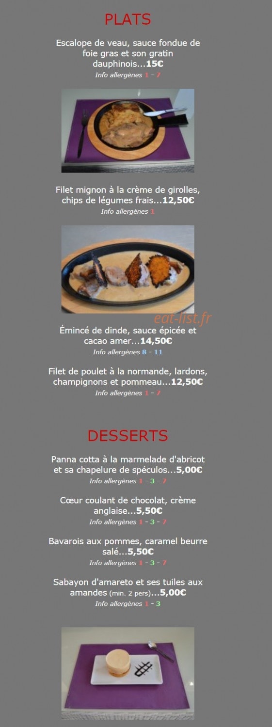 Le Relais de Beaumesnil — carte page 2