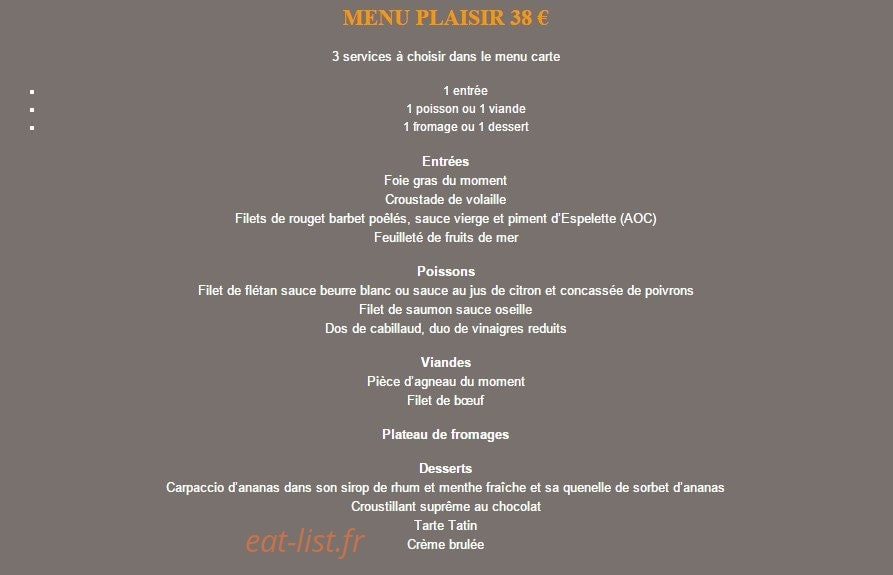 Hostellerie Saint Pierre — carte page 1