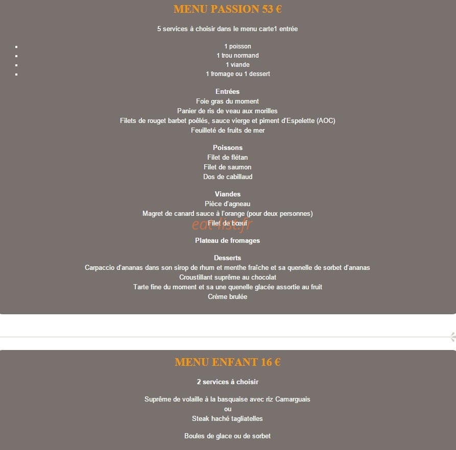 Hostellerie Saint Pierre — carte page 2