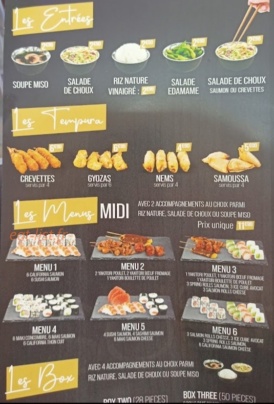 Sushi one — carte page 1