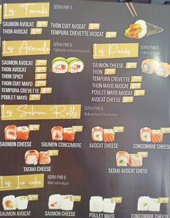 Sushi one — carte page 3