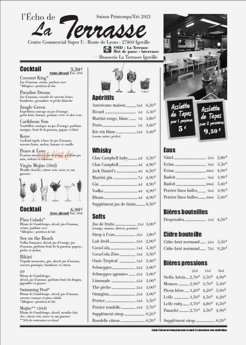 La Terrasse — carte page 7