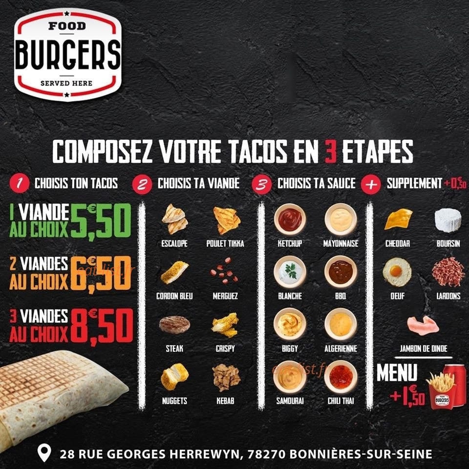 Food burger — carte page 1