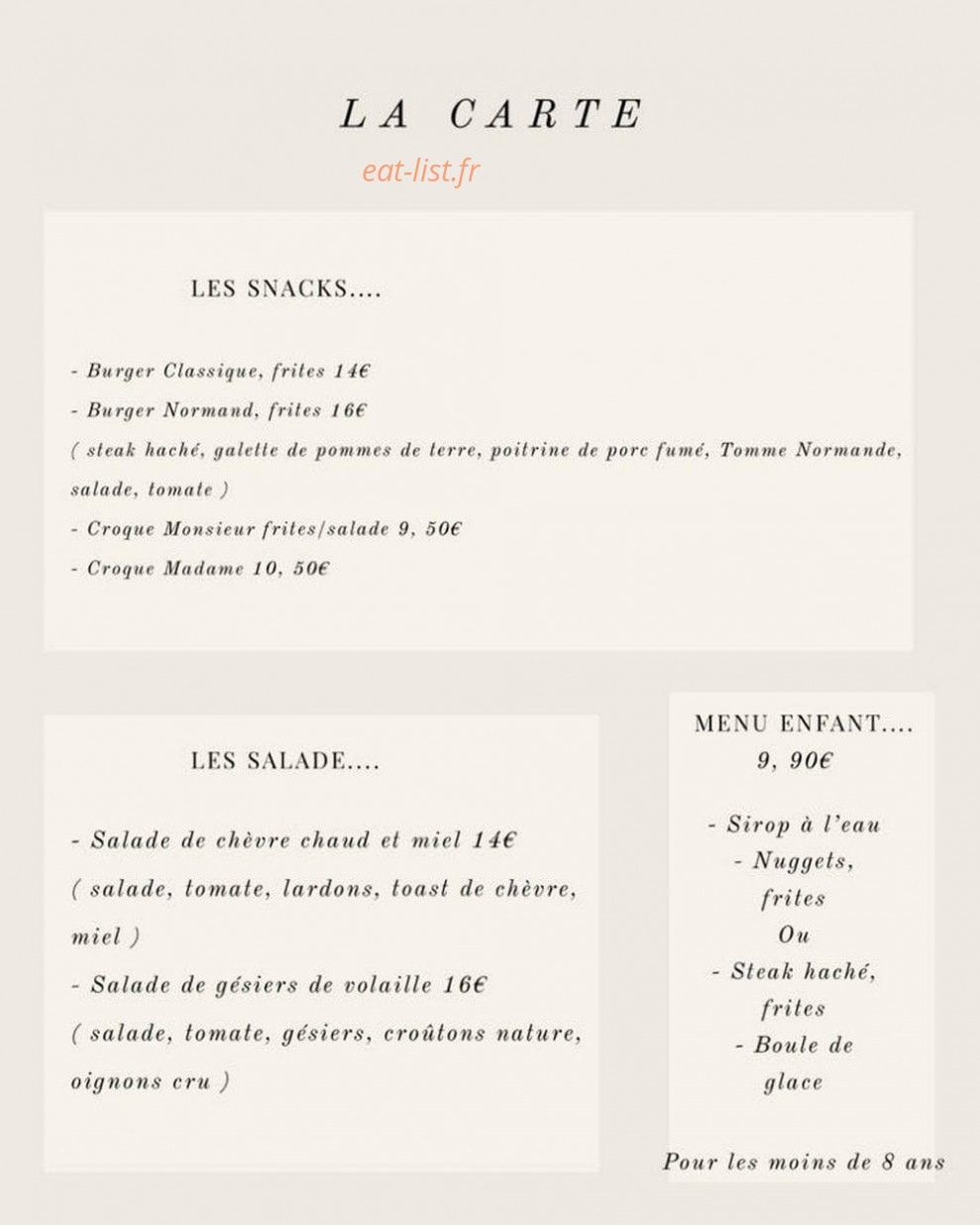 Cafe Du Commerce — carte page 2