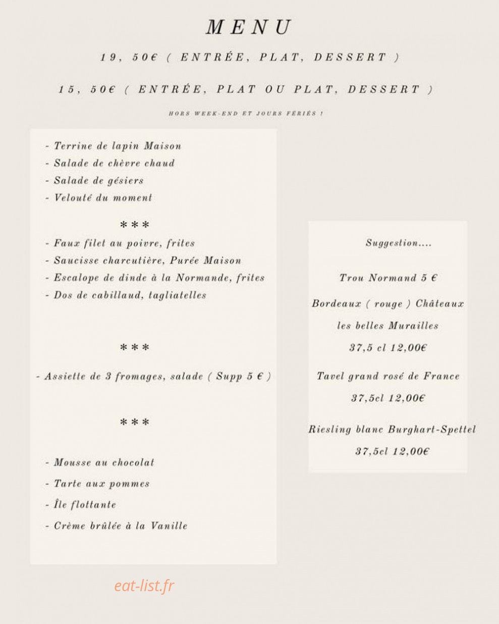 Cafe Du Commerce — carte page 3