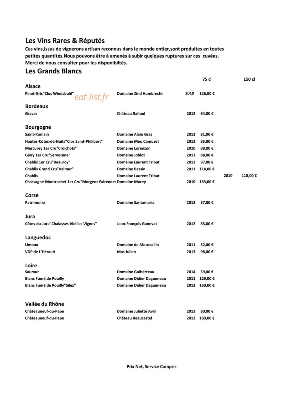La Licorne — carte page 8