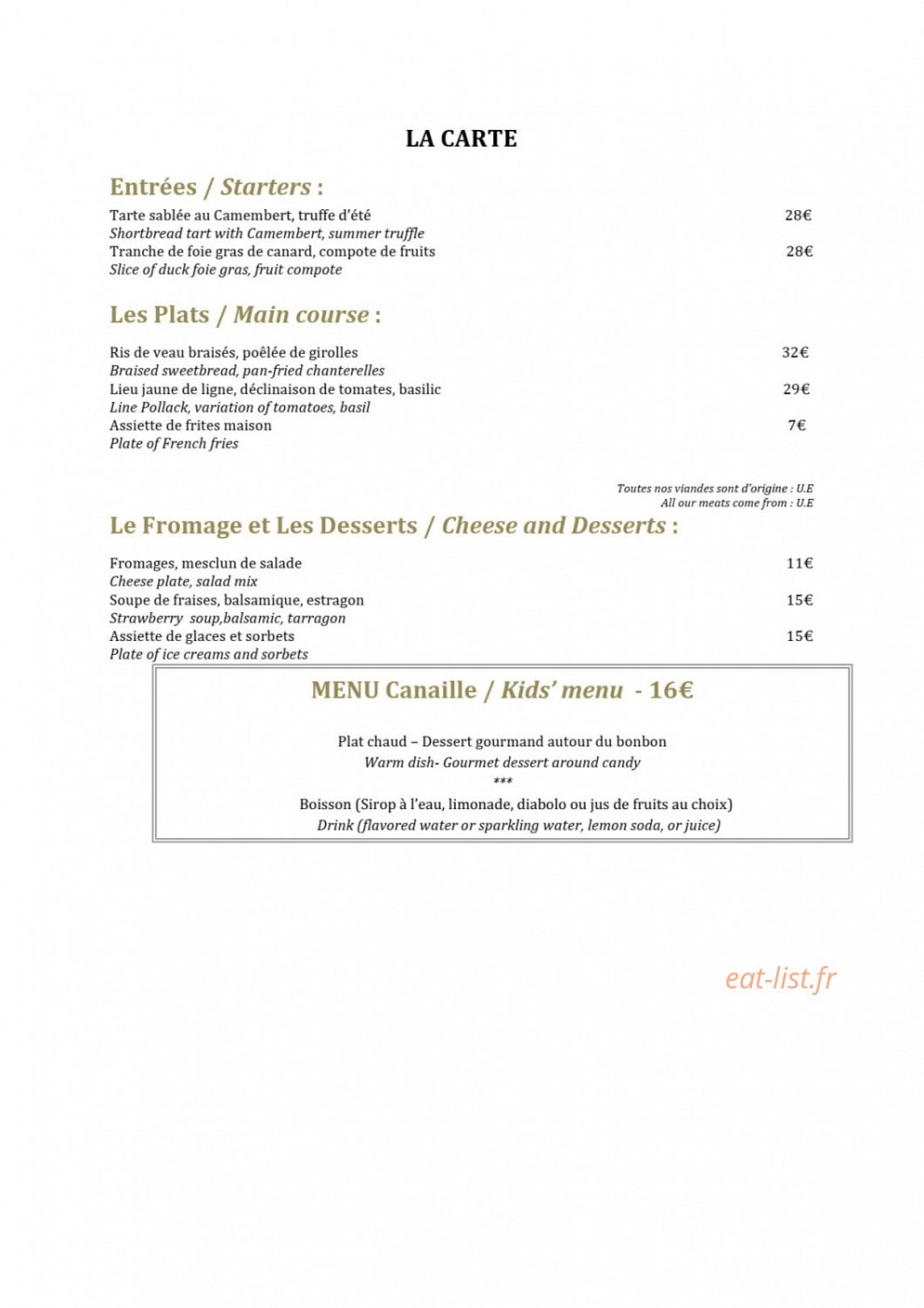 Le Grand Cerf — carte page 2