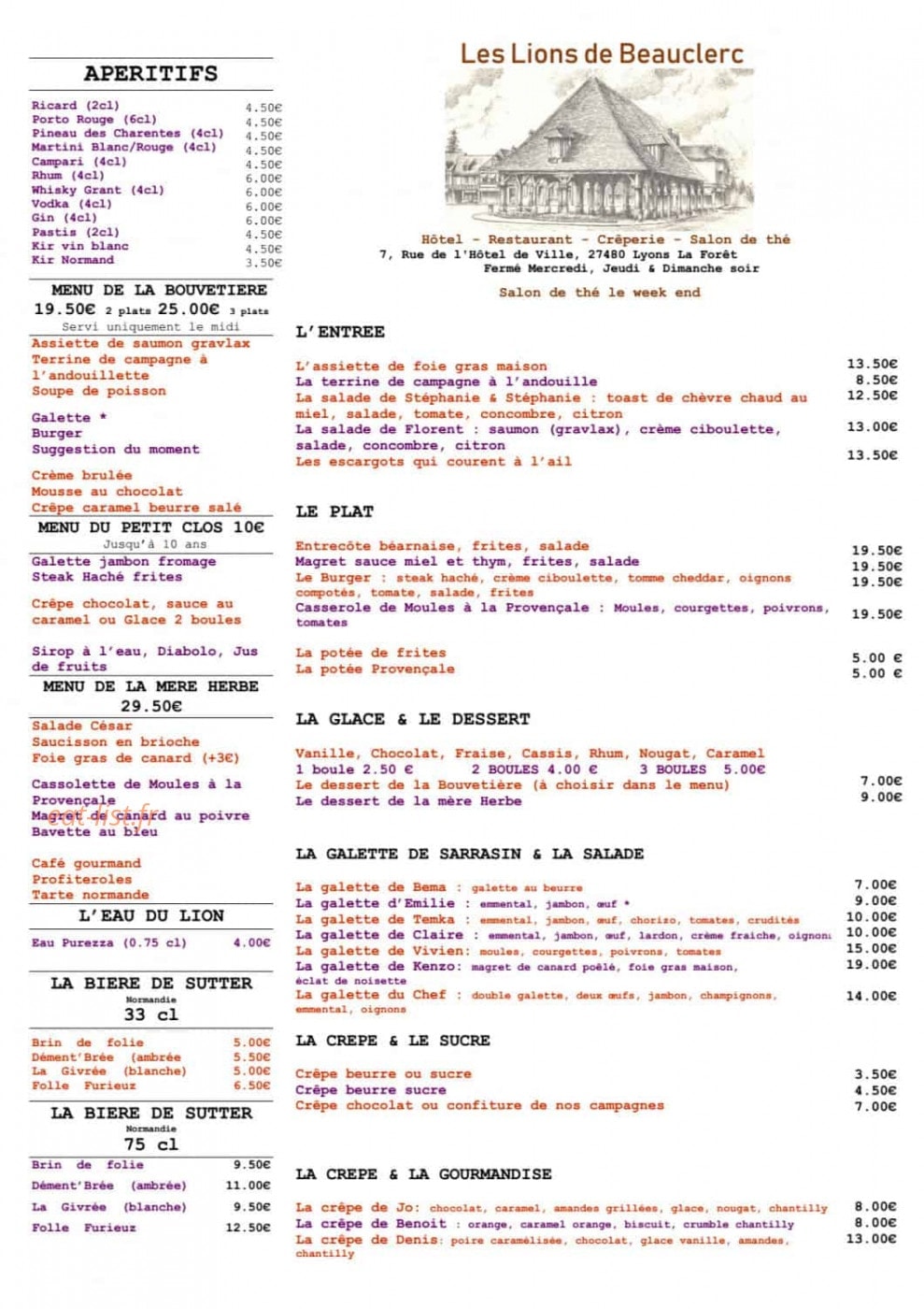 Les Lions de Beauclerc — carte page 1
