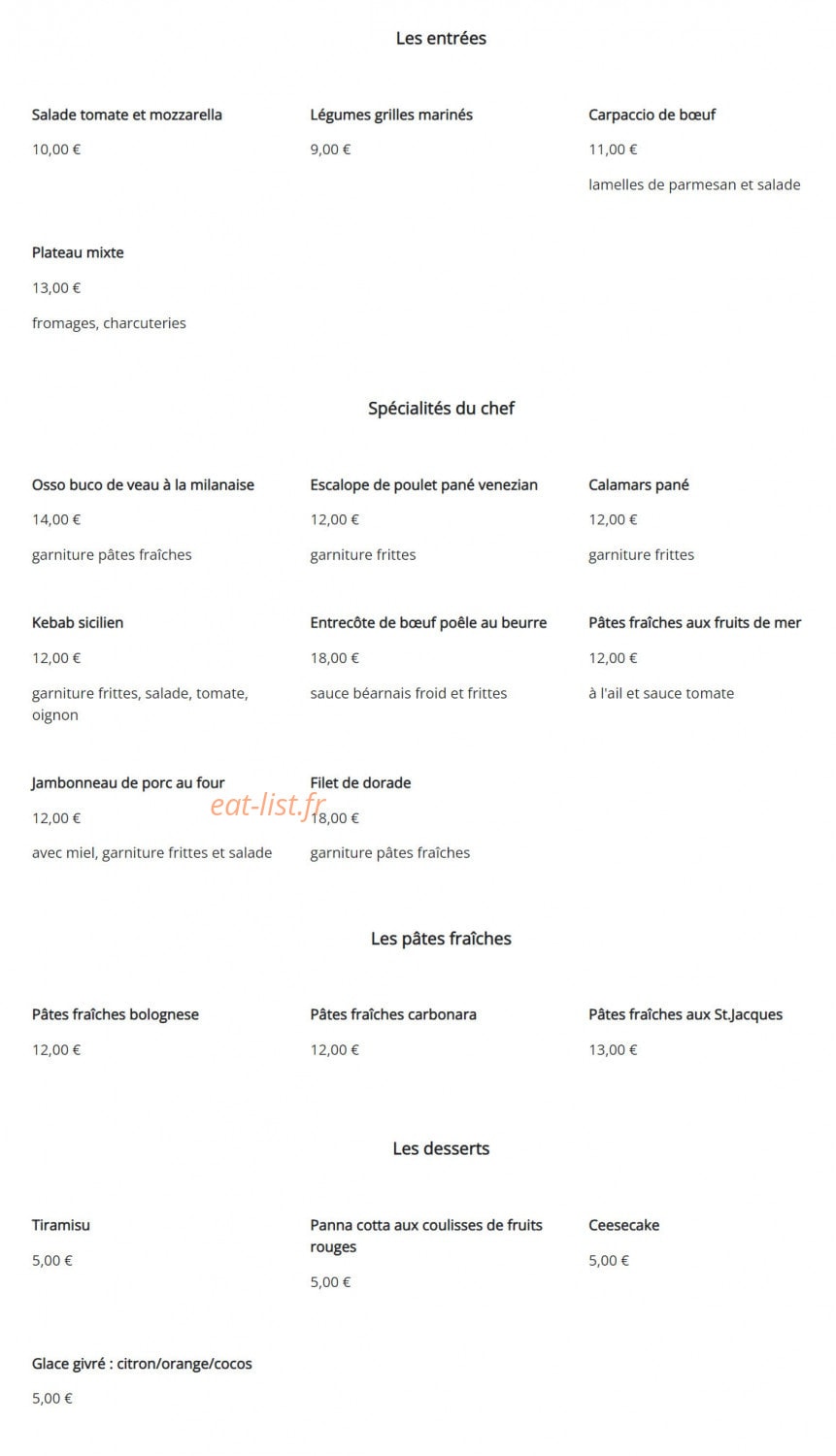 Restaurant Pizzeria Gallo Nero — carte page 1
