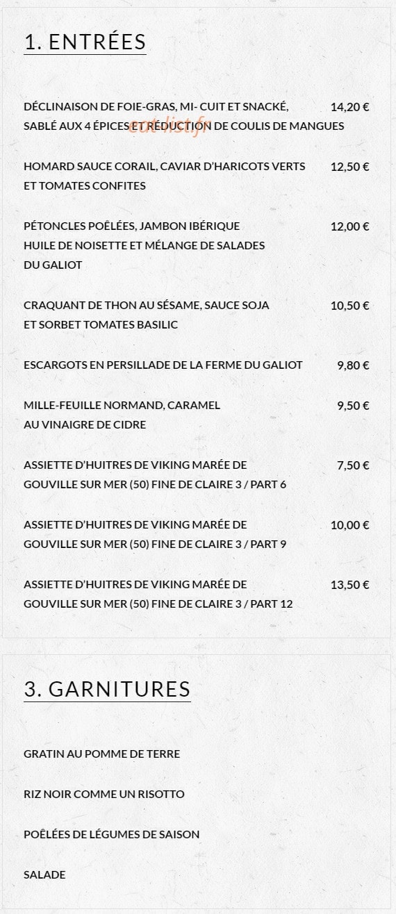 La tourelle gourmande — carte page 1