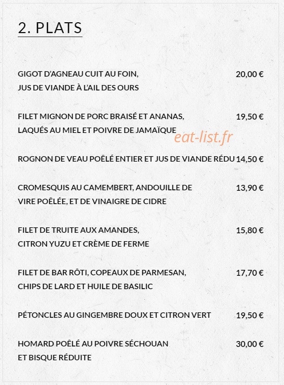 La tourelle gourmande — carte page 2