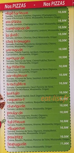 Pom'Pizz — carte page 1