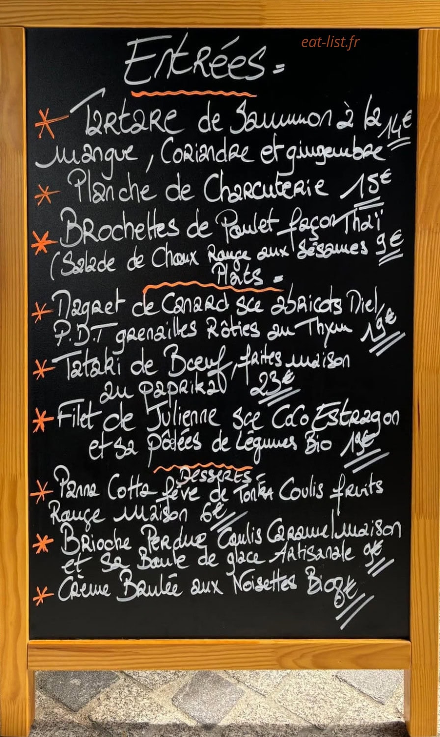 Chez Ben, l'Epicurien — carte page 1