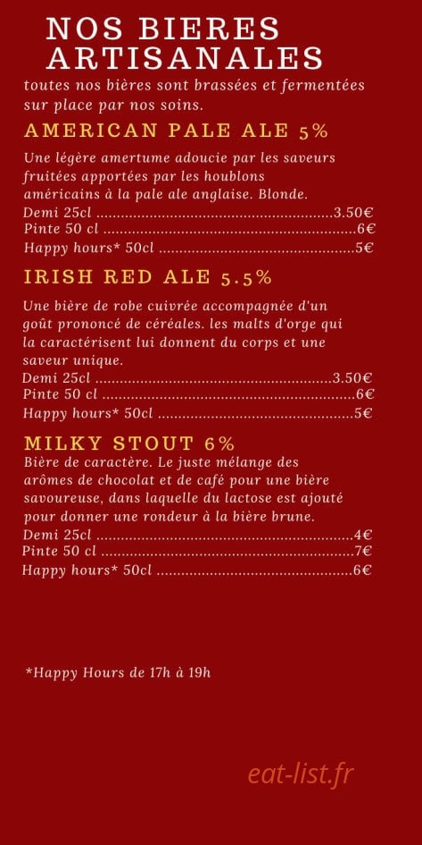 La Brasserie Foine & Bisme — carte page 2