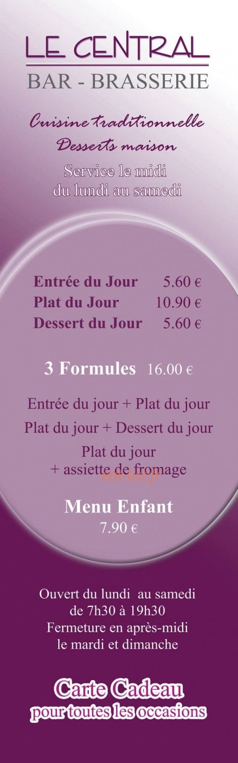 Le Central — carte page 1