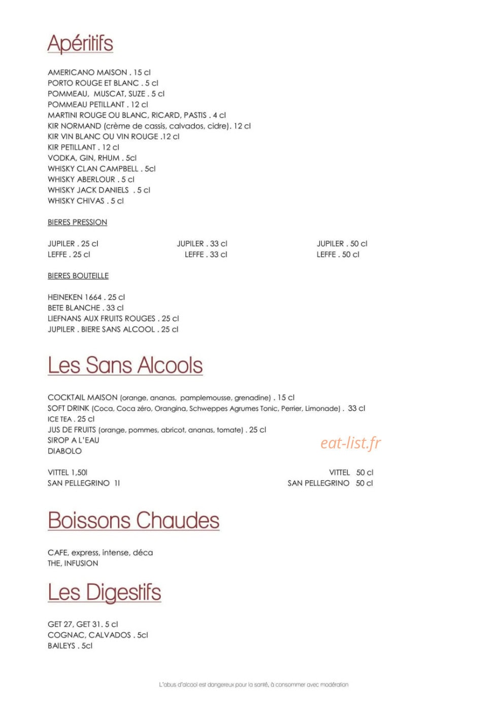 Carte et menu de Le Discret à Pont Audemer — menu 5