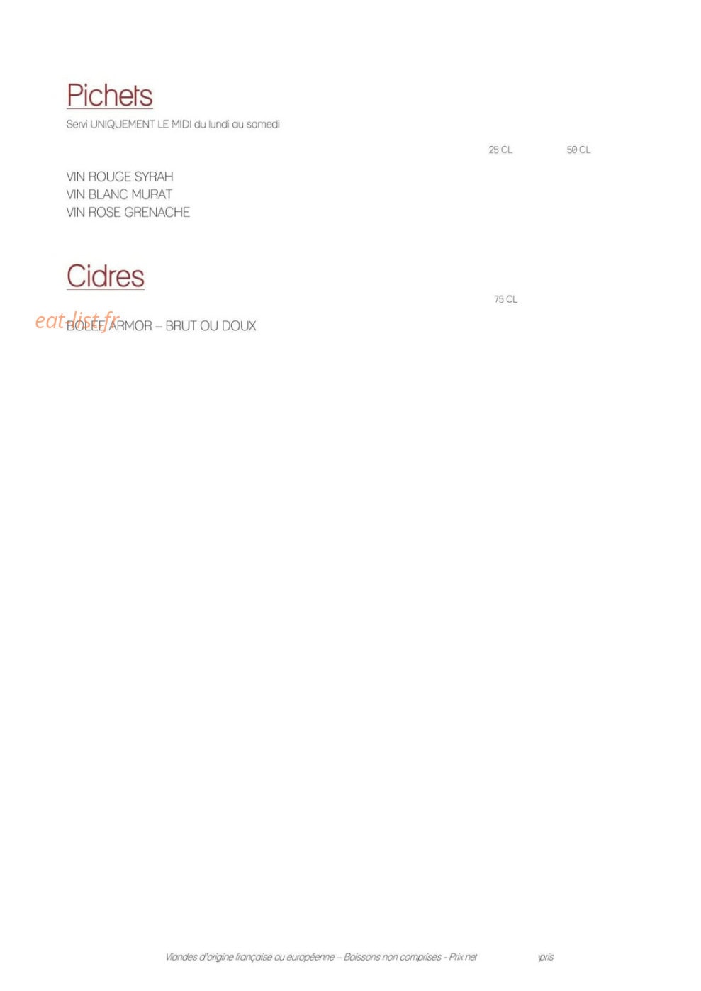 Carte et menu de Le Discret à Pont Audemer — menu 6